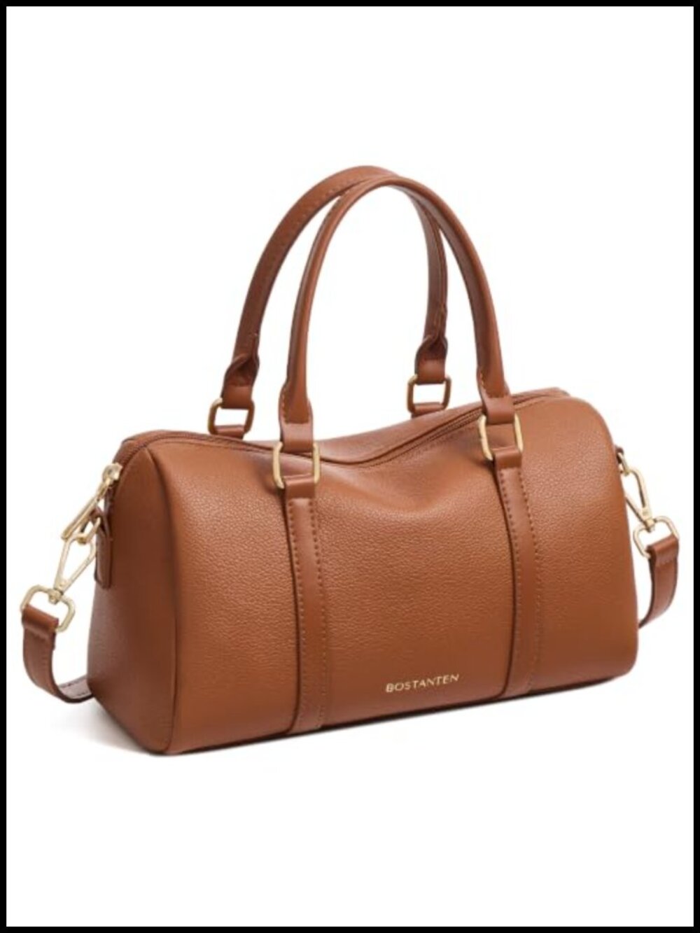 Small Slouchy Boston Crossbody Purse Vegan Leather Handbag
